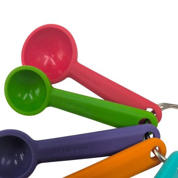 Measuring Spoon Cup LOT 5 Measuring Spoons 4 Collapsible Measuring Cups Silicon - Picture 3 of 10